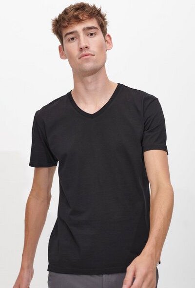 SANVT Das V-Neck T-Shirt - Schwarz