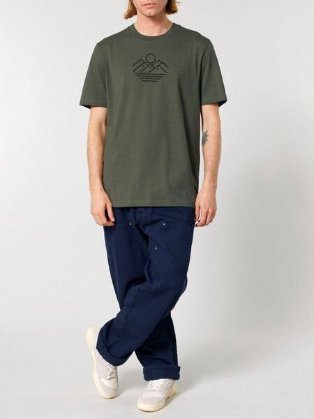 Thumbnail - Human Family Bio Unisex Rundhals T-Shirt "Mountain Silhouette"