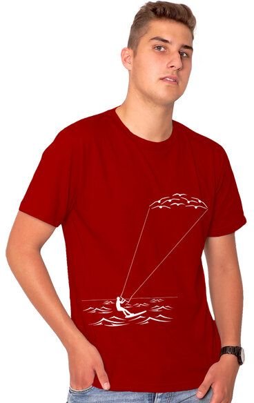 HANDGEDRUCKT "Kitesurfing" Männer T-Shirt