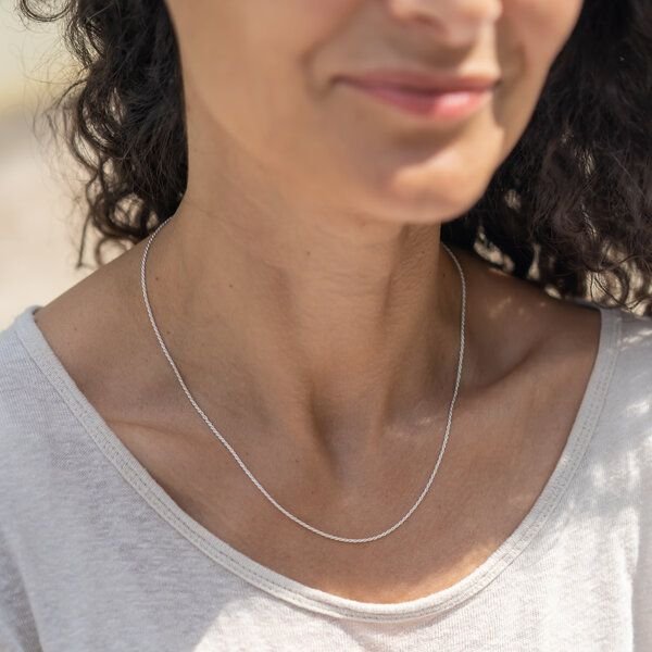 juni Choker Kordel Halskette aus recyceltem Silber 45cm - hergestellt in Deutschland