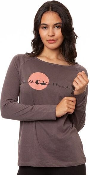 FellHerz Damen Raglan Longsleeve Sunrise volcanic grey Bio Fair Vegan