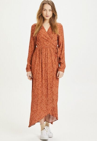 KnowledgeCotton Apparel Maxi Kleid - ORCHID Flower Print Wrap Dress - aus EcoVero