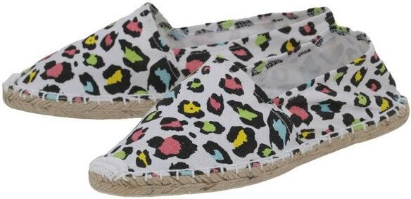 Japanwelt Espadrilles Espadrilles Canvas Unisex Sommerlatschen Leinen Leopard bunt