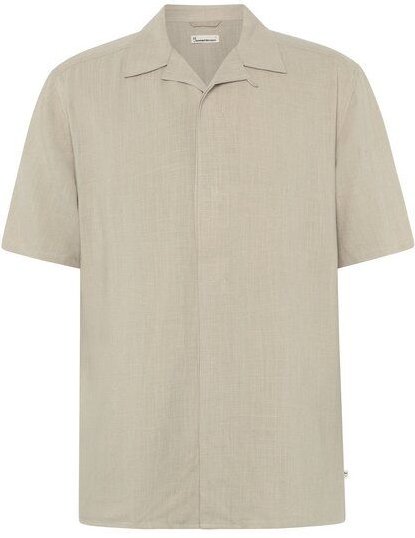 KnowledgeCotton Apparel Lockeres Kurzarmhemd MOSS aus Tencel und Bio-Leinen