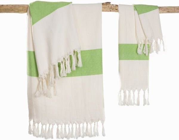 HängemattenGlück Hamamtuch/Strandtuch, handgewebt, flauschig, Bio-Baumwolle, GOTS-zertifiziert, 100x180cm