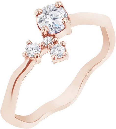 Eppi Silberner Cluster Ring mit Moissanit und Lab Grown Diamanten Roche