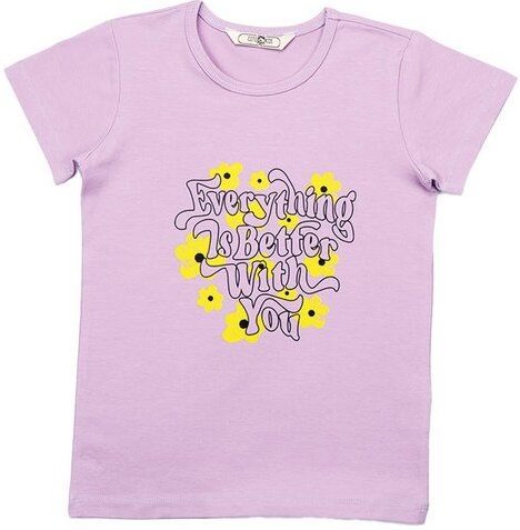 Cotokids Kinder T-Shirt Baumwolle, Helllila, Blumen-Print, Walkiddy