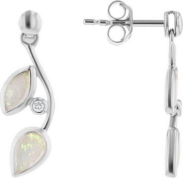Eppi Ohrstecker mit Opalen in Blattform und Diamanten Corbett