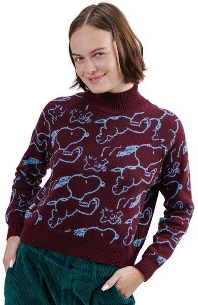 Brava Fabrics Strickpullover Peanuts Jacquard Chocolate