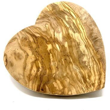 Olivenholz erleben Frühstücksbrett in Herzform aus Olivenholz