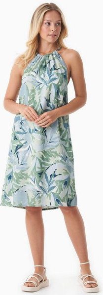 ORGANICATION Neckholder-Kleid aus LENZING ECOVERO mit Blattmuster