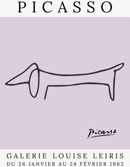 Photocircle Poster / Leinwandbild - Picasso Hund – lila