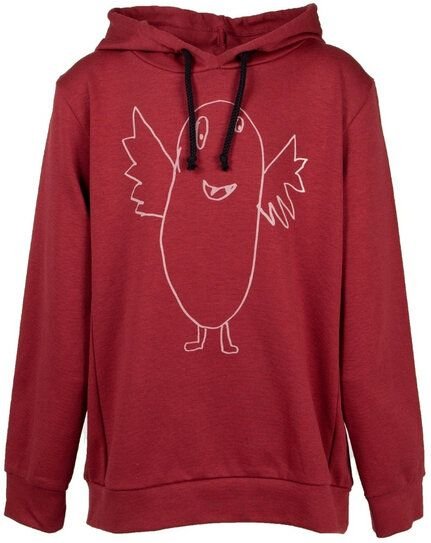 CORA happywear Kinder Sweater aus Buchenholz Faser "Ivo" | bordeaux mit Druck