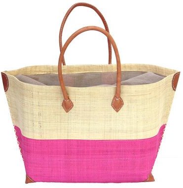 frosch und rabe Strandtasche MERY KLEIN Bicolor mit Leder Griffen (Maße: 56/40 x 34 x 18 cm)