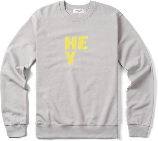 FANTASTIC REALITY STUDIOS HEY LIGHT GREY SWEATSHIRT – Bio-Baumwolle, Unisex