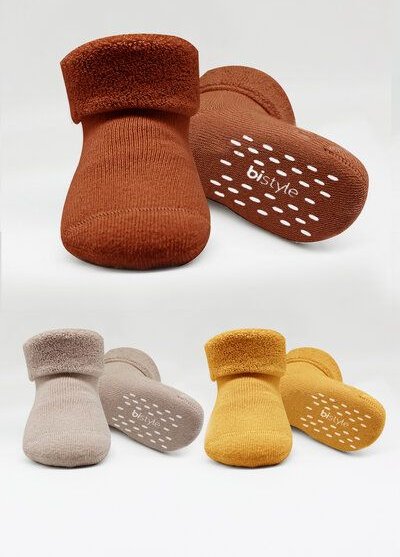 bistyle Kurzsocken (3er Pack), Frottee-Innen ABS Anti-Rutsch;Plüsch;GOTS
