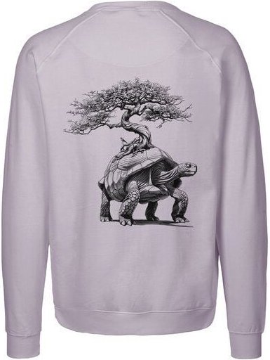 HANDGEDRUCKT "Lange Reise" Unisex Sweatshirt aus reiner Biobaumwolle (kbA)