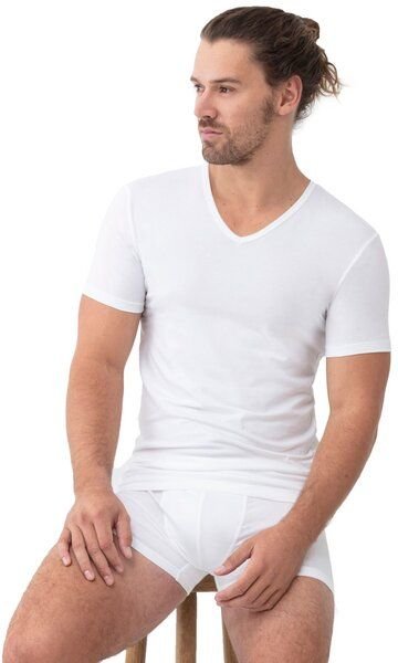 Mey Re:Think Herren Organic Shirt mit V-Ausschnitt aus GOTS Baumwolle