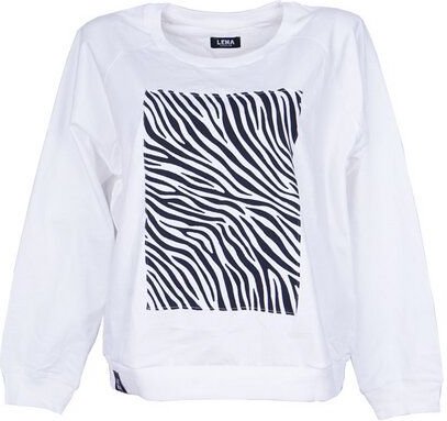Thumbnail - Lena Schokolade Sweater weiß Zebra aus Bio-Baumwolle