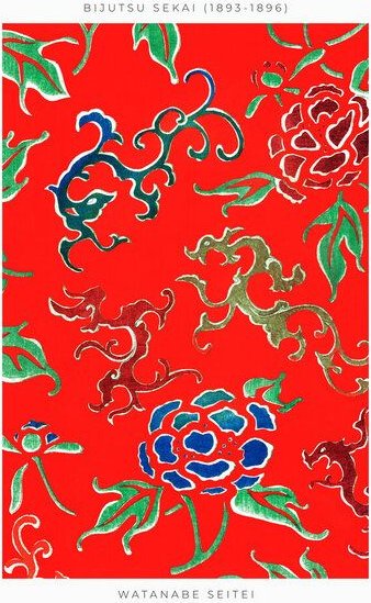 Photocircle Poster / Leinwandbild - Flower Pattern by Watanabe Seitei 1893