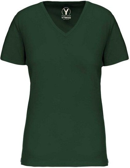 YTWOO Basic Damen T-Shirt mit V-Ausschnitt aus Bio-Baumwolle in Conversion