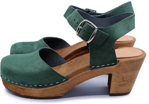 MAJKEN - schwedische Holz Clogs Sandale von me&myclogs - high mid heel