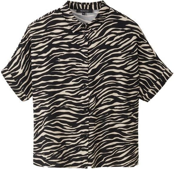 recolution Kurzarm-Bluse LOTUS ZEBRA