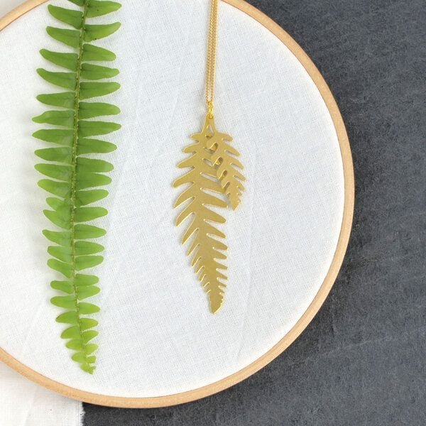 renna deluxe Farn Kette lang vergoldet