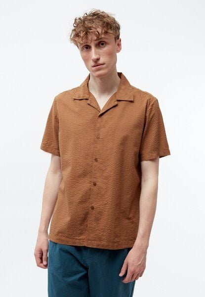 Givn Berlin Bowling-Shirt GBBARIK aus Bio-Baumwoll Seersucker