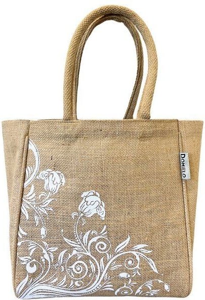 Domelo Jute Handtasche kleine Jutetasche vegane Einkaufskorb mini Tragetasche