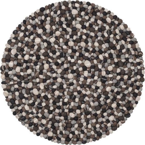 myfelt Filzkugelteppich rund, 100% Schurwolle