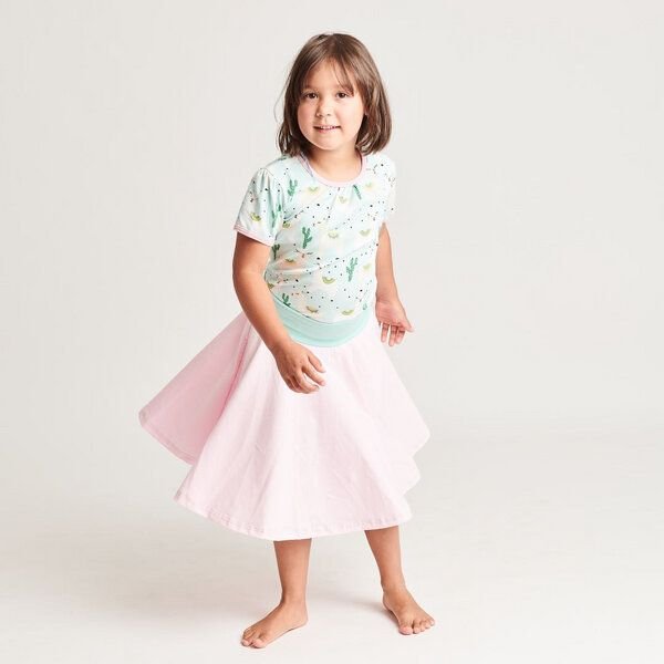 Cheeky Apple Tellerrock aus Bio-Baumwolle "Zartrosa/Spearmint"