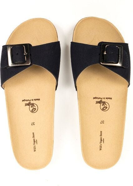 Will's Vegan Shop Single Strap Footbed Sandals Veganes Wildleder Damen