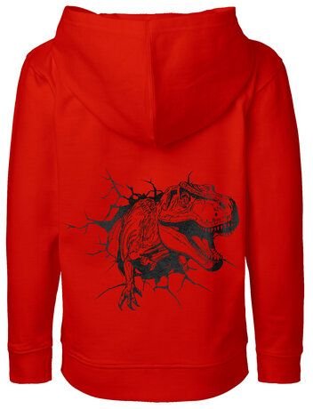 HANDGEDRUCKT Unisex Kinder Zip Up Hoody "Tyrannosaurus"