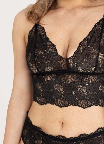 erlich textil Classy Lace Bralette, bügelloses Bustier mit Spitze aus weichem recyceltem Polyamid, made in Europe