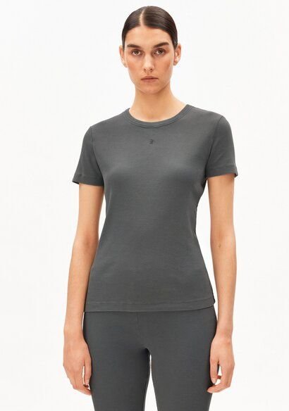 ARMEDANGELS GMT DYE RIB Damen Ripp-T-Shirt aus Bio-Baumwoll Mix