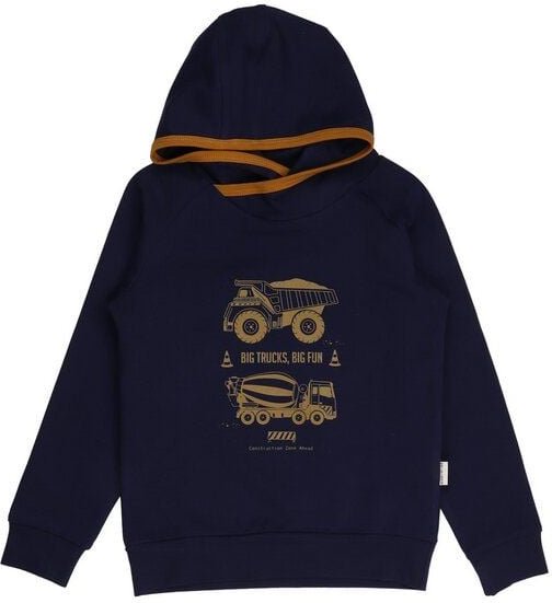 Kinder Hoodie GOTS zertifiziert, dunkelblau, Print, Bio-Baumwolle, weich – Walkiddy