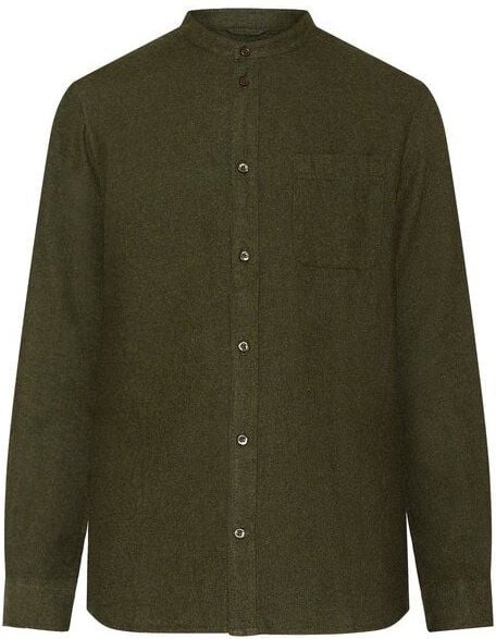 KnowledgeCotton Apparel Flanell-Hemd mit Stehkragen Regular Fit