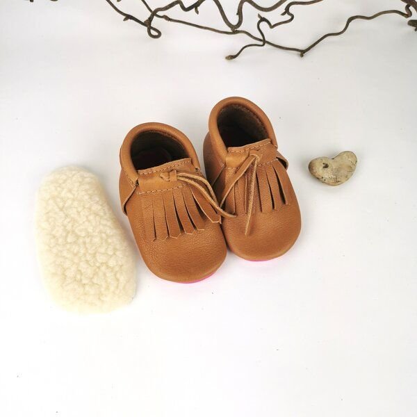 noa&lou Mokassins Krabbelpuschen / Lauflernschuhe aus Leder mit dem Namen deines Kindes