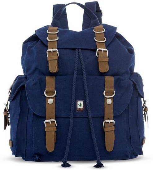 PURE HF-0016 Großer Hanf-Rucksack mit 3 Außenfächern
