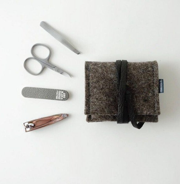 matilda k. manufaktur mini-maniküre-set 'jacob' aus Wollfilz braun