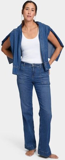 FUTURE:PEOPLE. 06:02 WIDE LEG CLASSY- Damen Jeans aus leichtem Stretch-Denim aus Bio-Baumwoll/ Tencel-Mix (30602 0 1004)