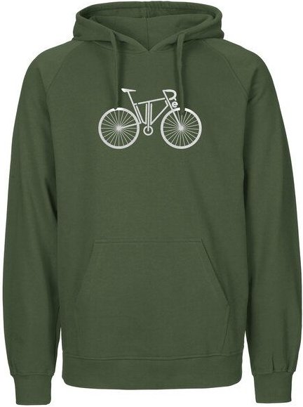 HANDGEDRUCKT "FutureBike" Männer Hoody aus reiner Biobaumwolle (kbA)