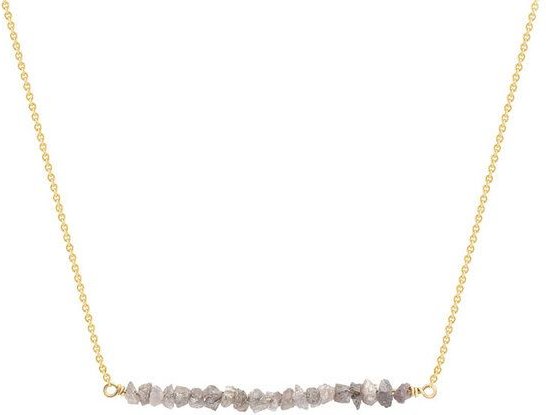 Eppi Goldener Choker mit rosa ungeschliffenen Diamanten Wandalee