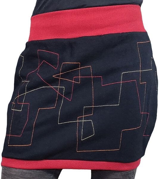 Sweatrock Ballonrock Unikat liebewicht mit bunten Stickereien 3 Längen nach Wahl