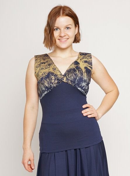 Peaces.bio - handbedruckte Biomode Sonnenstrahlen-Top Baumgeschwister