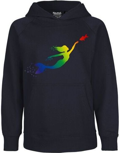 HANDGEDRUCKT "Meerjungfrau" Kinder-Hoody