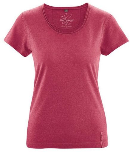 HempAge Damen T-Shirt mit Rollsaum Hanf/Bio-Baumwolle