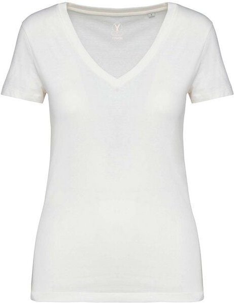 YTWOO Damen Tshirt mit V-Ausschnitt aus 100% Bio-Baumwolle