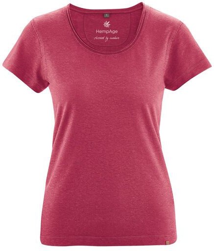 HempAge Damen T-Shirt mit Rollsaum Hanf/Bio-Baumwolle